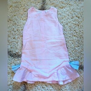 Pink Sleeveless Dress with Ruffle Hem